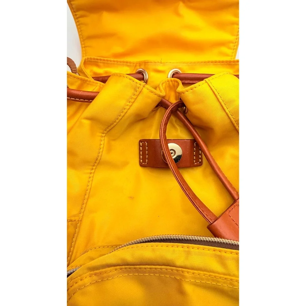 Dooney & Bourke Nylon Murphy Backpack Flap‎ Tassel Drawstring Womens Yellow
